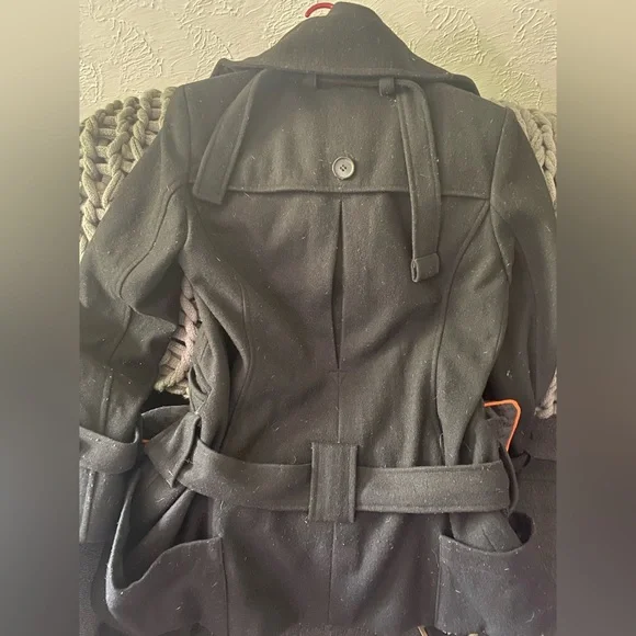 Black Womans Trench Coat - Picture 2 of 2